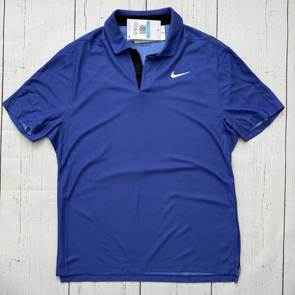 Brand New Nike Dri-FIT Tiger Woods Golf Polo Blue DR5314-430 Men's Size Medium